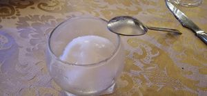 Palate cleanser lemon sorbet at Cris's Place in Funchal