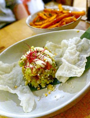 Tartare of mushrooms and avocado at Bloom Sushi in Paris