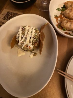 Avocado and Mushroom tartar  at Bloom Sushi in Paris