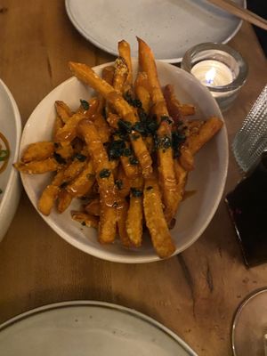 Sweet potato fries   at Bloom Sushi in Paris