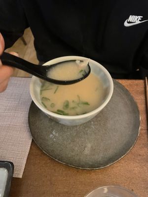 Miso soup  at Bloom Sushi in Paris