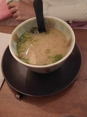 Miso soup (probably from packet as it tasted as any other miso soup in a random japanese restaurant) at Bloom Sushi in Paris