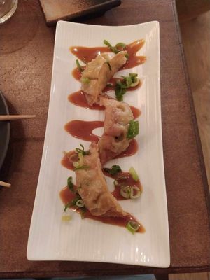 Gyozas, rather good. at Bloom Sushi in Paris