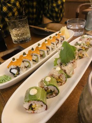 Philadelphia California Roll & Enoki Maki Spring Roll   at Bloom Sushi in Paris