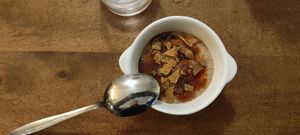 Banana cream on a crunchy bed of caramel at Bloom Sushi in Paris