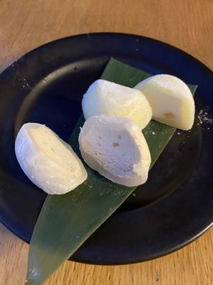 Caramel-Almond and Yuzu Mochi  at Bloom Sushi in Paris