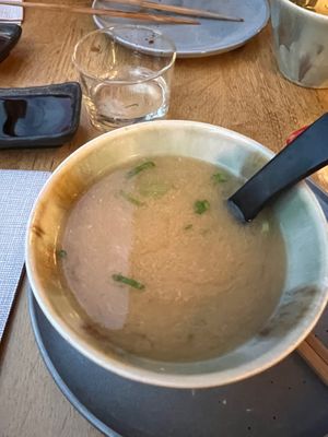 Miso soup at Bloom Sushi in Paris