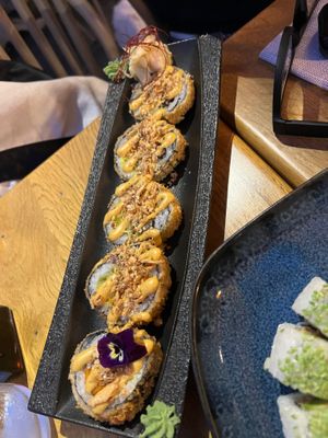 Katsu curry crunchy rolls amazing  at Bloom Sushi in Paris