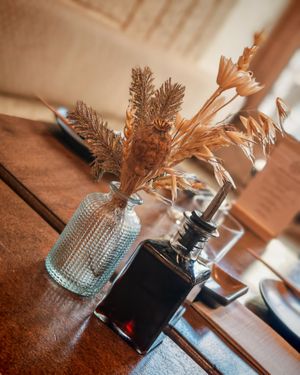 Table and soy sauce at Bloom Sushi in Paris
