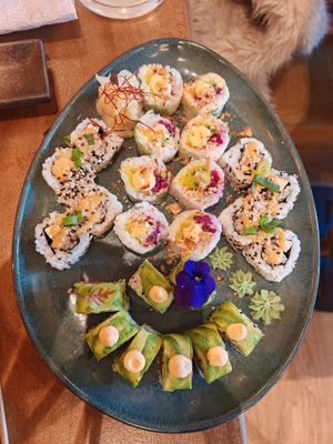 Our menu plate at Bloom Sushi in Paris