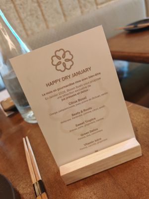 Dry january choice at Bloom Sushi in Paris