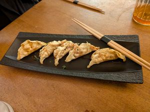 Apple gyozas at Bloom Sushi in Paris