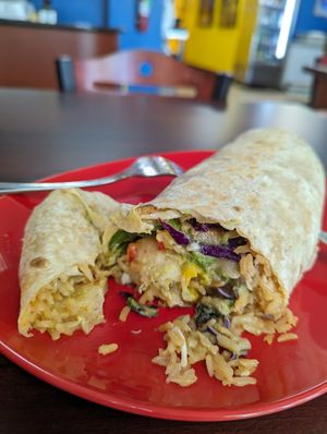 Jazz Dish Burrito at El Cantaro Vegan Taqueria in Sacramento