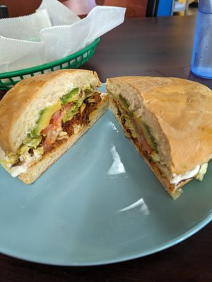 Steak Torta at El Cantaro Vegan Taqueria in Sacramento