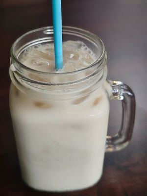 Vegan horchata at El Cantaro Vegan Taqueria in Sacramento