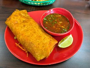 Birria burrito at El Cantaro Vegan Taqueria in Sacramento