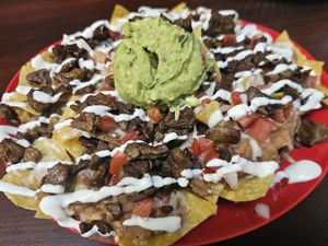 Carne Asada Nachos at El Cantaro Vegan Taqueria in Sacramento
