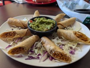 Taquitos appetizer at El Cantaro Vegan Taqueria in Sacramento