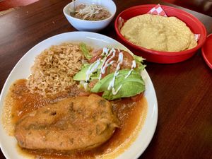 Chile rellenos   at El Cantaro Vegan Taqueria in Sacramento