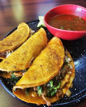 Quesabirria Tacos at El Cantaro Vegan Taqueria in Sacramento