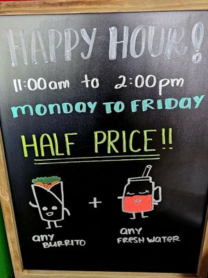 HH weekday deal March 2026 at El Cantaro Vegan Taqueria in Sacramento