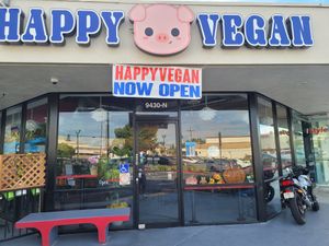 Outside at Happy Vegan in Fountain Valley
