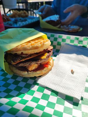 Happy breakfast sandwich at Happy Vegan in Fountain Valley