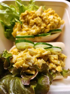 OMG this 'egg' sandwich! at GREEN & SUNNY in Bangkok