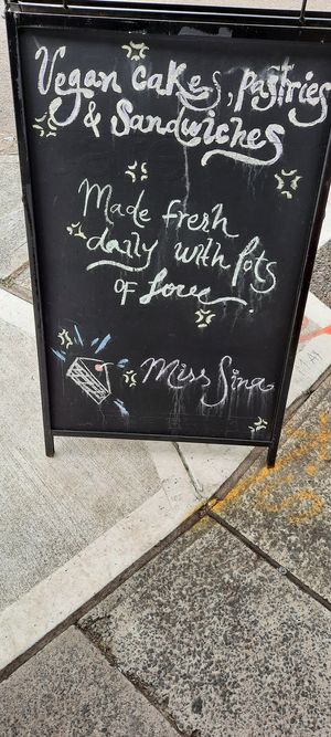 The blackboard says it all at Miss Sina in Marrickville