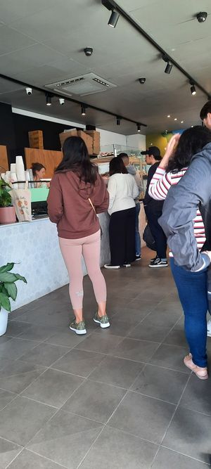 Vegans queuing to get in at Miss Sina in Marrickville