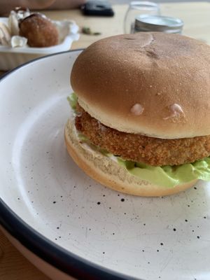 Chicken burger  at Miss Sina in Marrickville