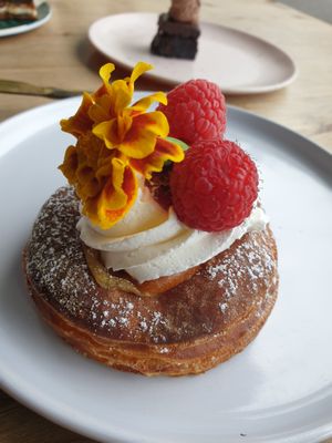 Raspberry tart at Miss Sina in Marrickville