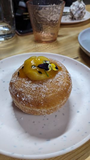 Passion fruit filled donut at Miss Sina in Marrickville