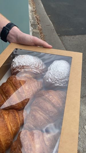 Take away plain and chocolate croissants   at Miss Sina in Marrickville