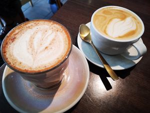 Chai Latte and Oat Flat White at Miss Sina in Marrickville