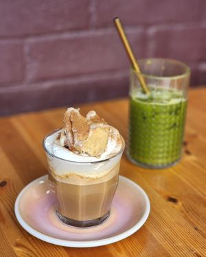 Cinnamon bun latte at Miss Sina in Marrickville