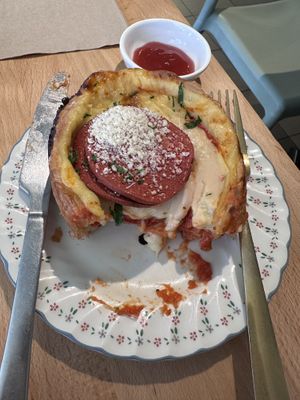 Salami and mozzarella danish - soo yummy   at Miss Sina in Marrickville