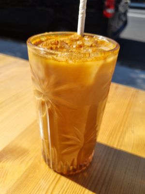 Ice turmeric latte at Miss Sina in Marrickville