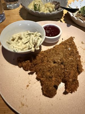 Eggplant schnitzel  at Miss Sina in Marrickville