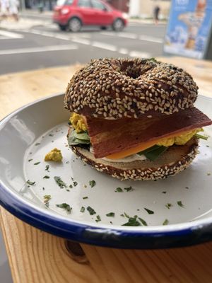 Breakfast bagel  at Miss Sina in Marrickville