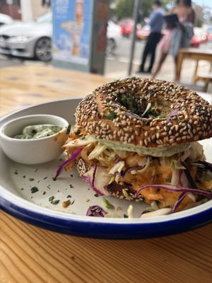 Chicken bagel  at Miss Sina in Marrickville