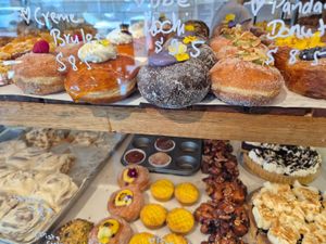 Pastries display cabinet at Miss Sina in Marrickville