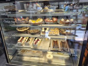 Cakes display cabinet at Miss Sina in Marrickville