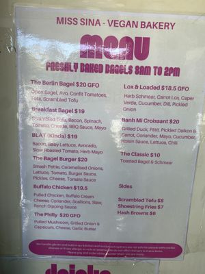 Menu 1 of 2  at Miss Sina in Marrickville