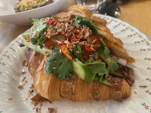 Banh Mi Croissant with vegan duck  at Miss Sina in Marrickville