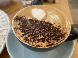 Soy cappuccino, with of course no vegan tax for plant milk!  at Miss Sina in Marrickville