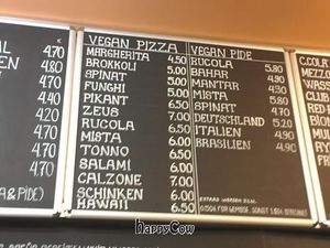 Menu at Zeus Pizza in Berlin
