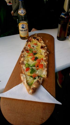 Vegan mista pide. at Zeus Pizza in Berlin
