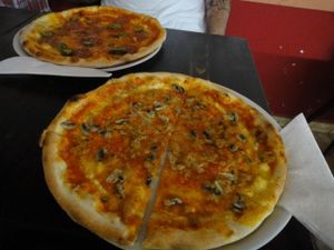 Vegan pizzas at Zeus.  at Zeus Pizza in Berlin