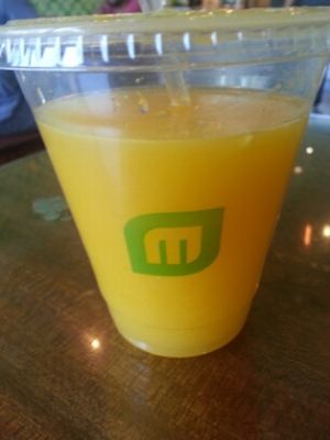 fresh oj at Maoz Vegetarian in Austin